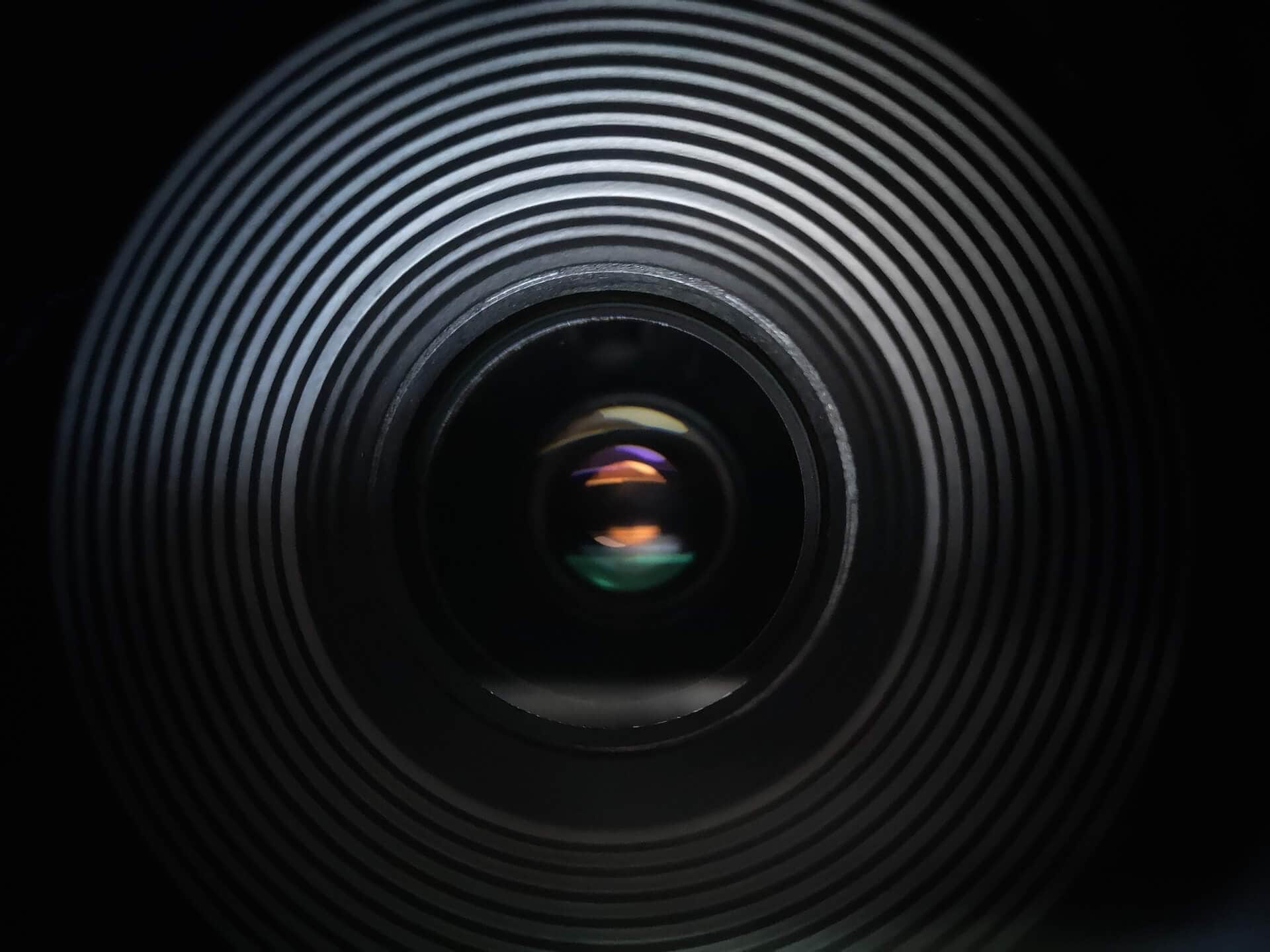 Camera lens close up